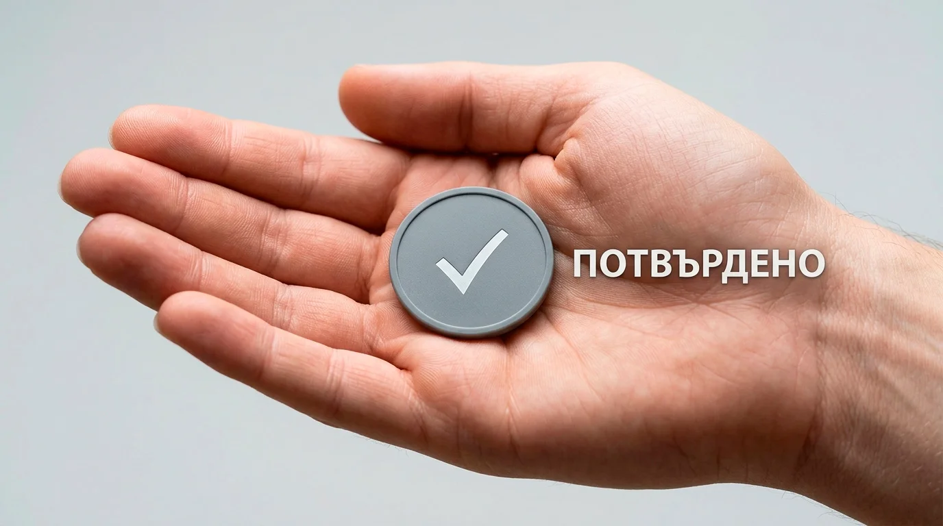 Символичен жетон за безплатен залог в дланта