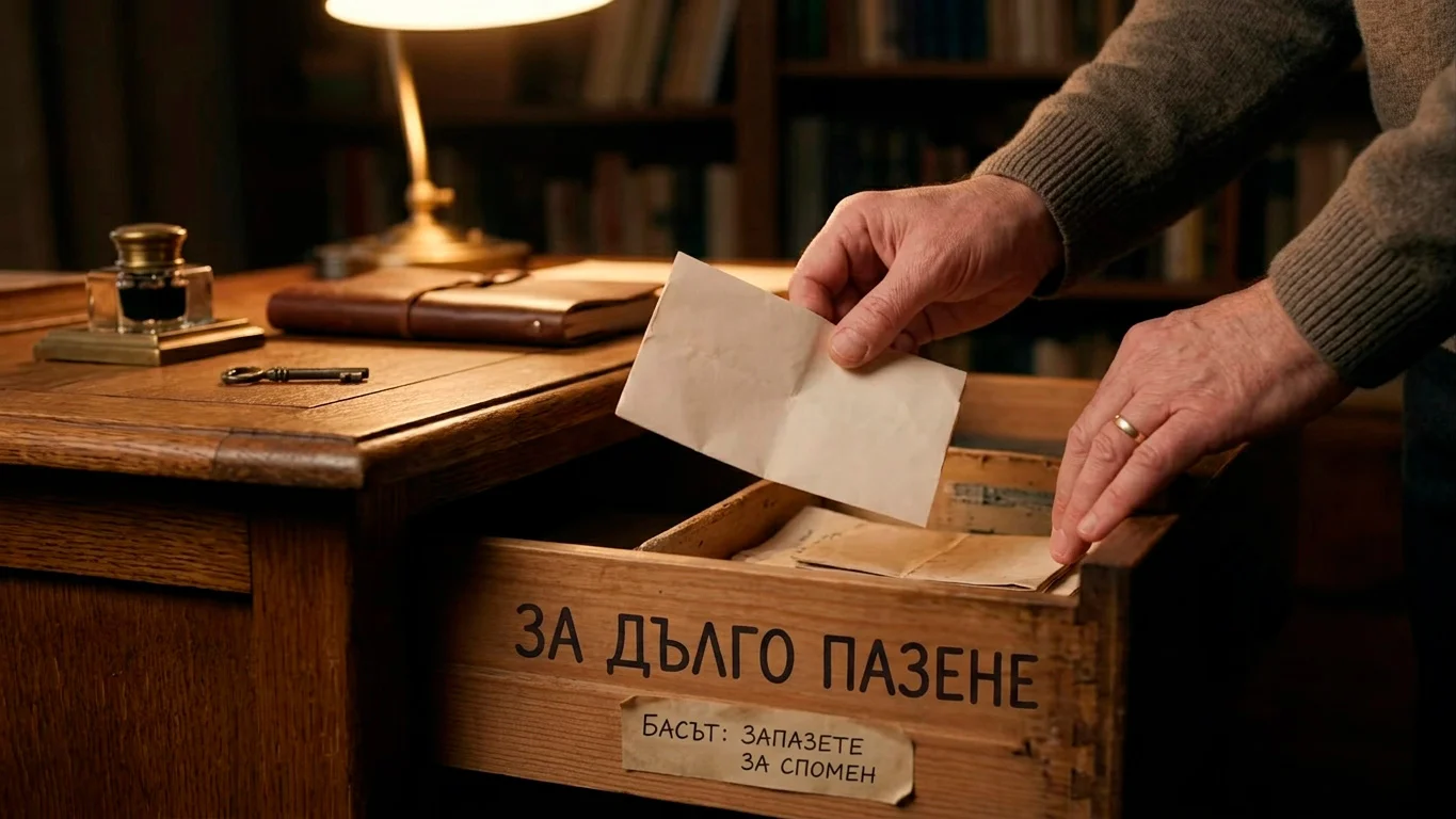 Залагащ прибира хартиен фиш и изчаква дълъг период