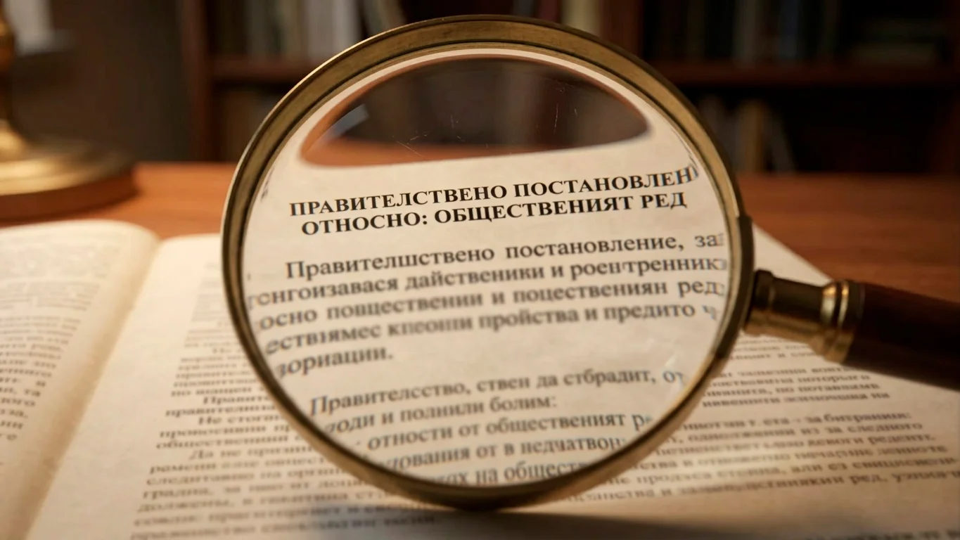 Лупа уголемява дребен ред в отпечатан документ