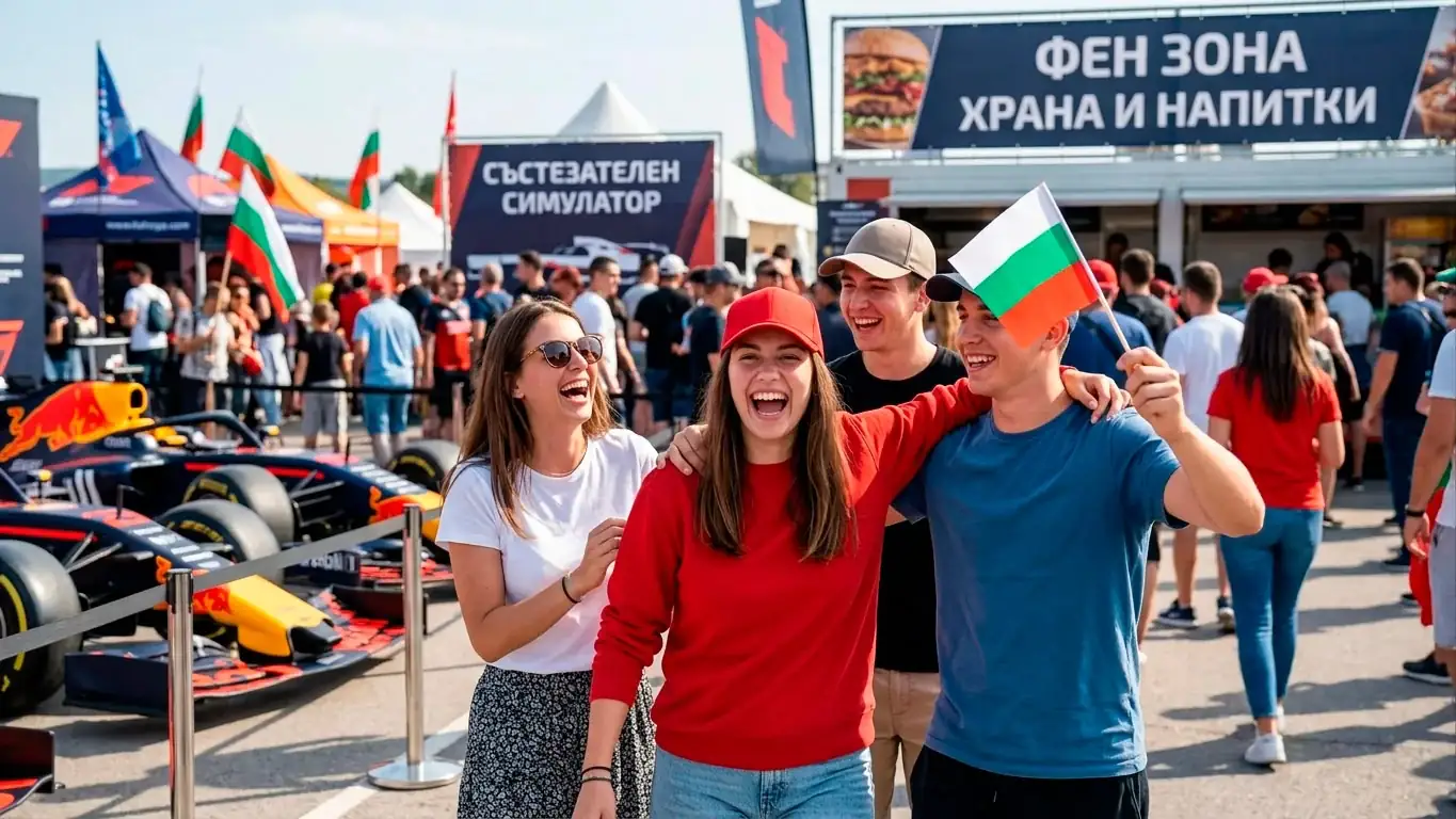 Млади фенове на Формула 1 се радват на фен зоната
